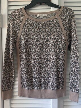 Loft Cheetah Sweater Size Petite Extra Small